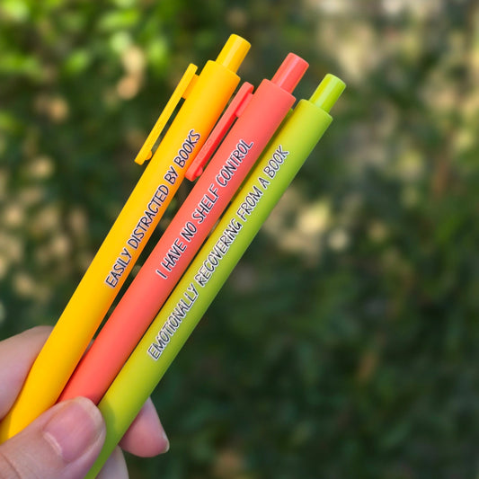 I Have No Shelf Control  - Bookish Pen Set - Gift For Book Lover