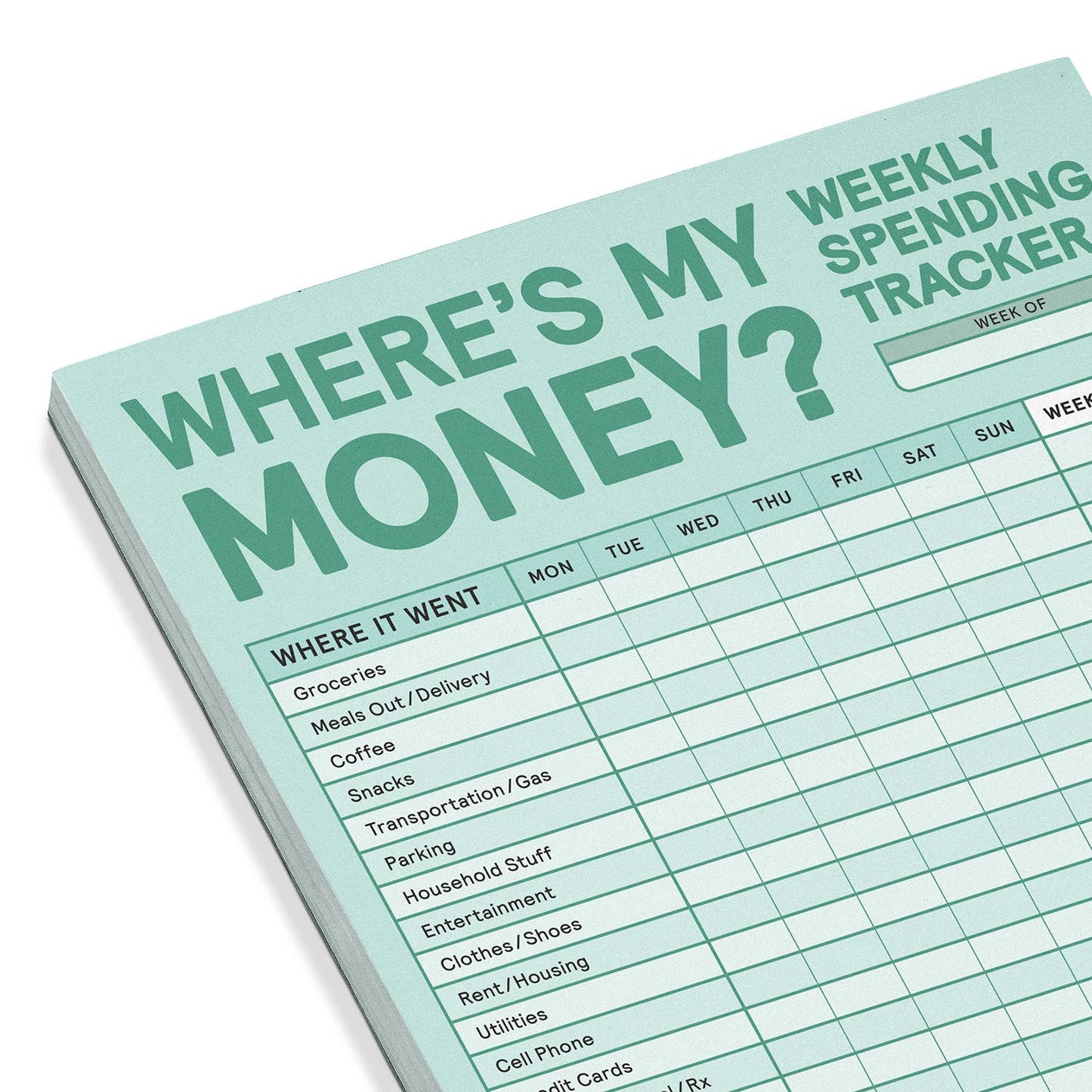 Weekly Money Tracker Pad