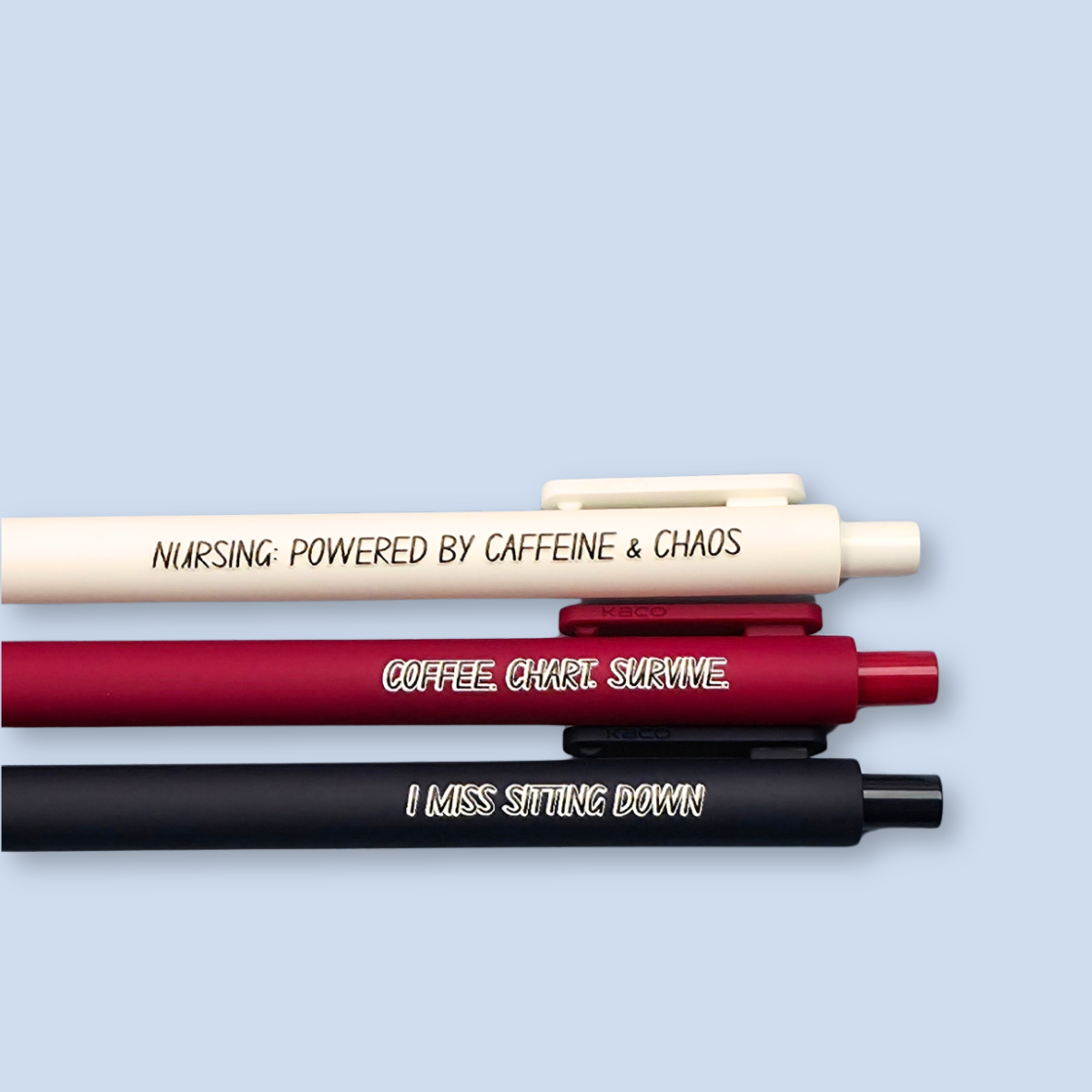 Coffee. Chart. Repeat. — Nursing Pen Set