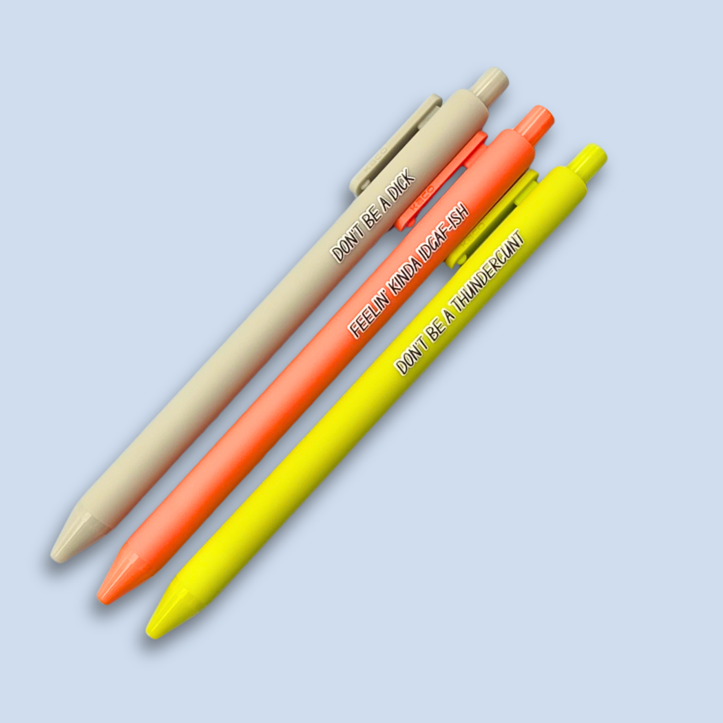 Don't Be A... Pen Set | Funny Sweary Pen | Sarcastic Stationery Gift for Adults | IDGAF Vibes | NSFW Office Supplies | Nocturne Nook Pen Set