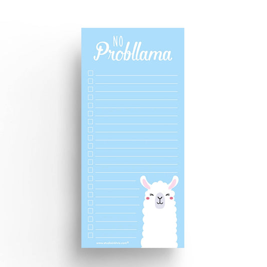 No Probllama Notepad – Cute Llama To-Do List Pad | 3.5" x 8.5" | 50 Sheets by Studio Inktvis