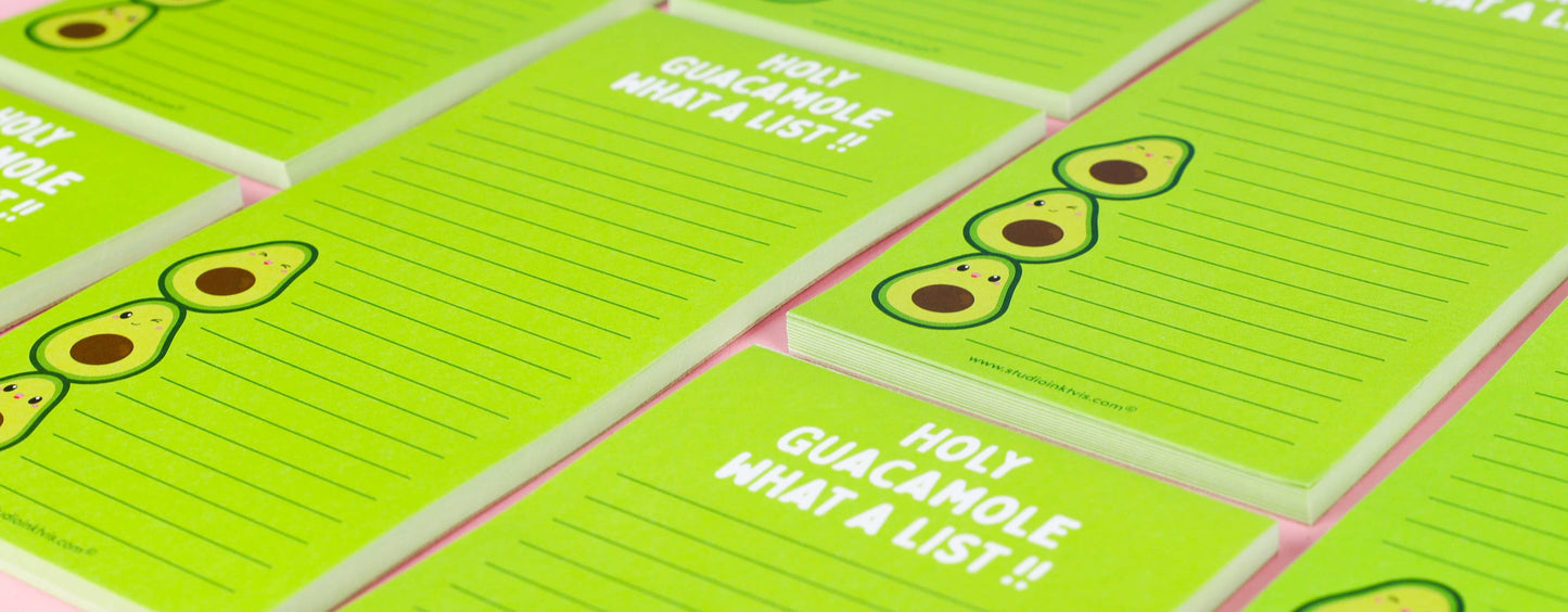 Holy Guacamole What a List Notepad – Funny Avocado-Themed To-Do List | 3.5" x 8.5" | 50 Sheets by Studio Inktvis