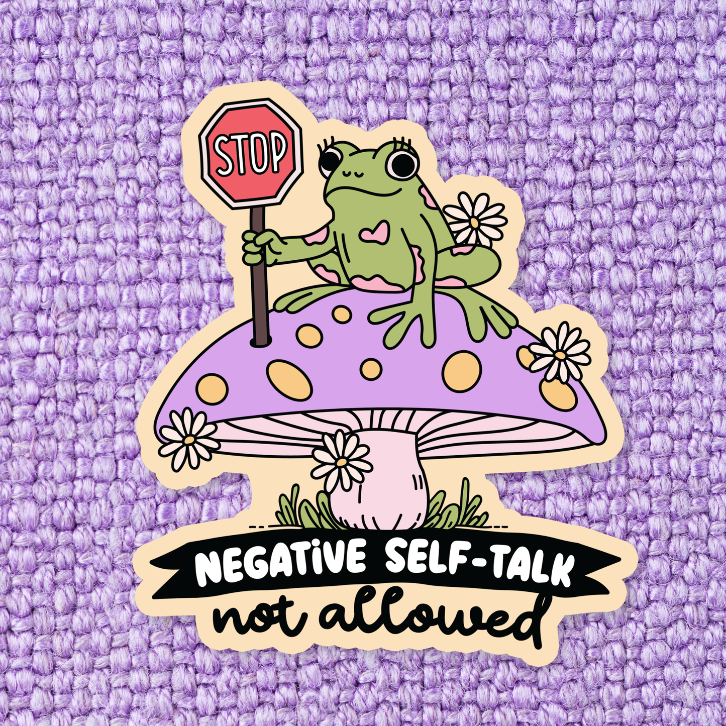 Frog Self Love Mental Health Waterproof Vinyl Sticker