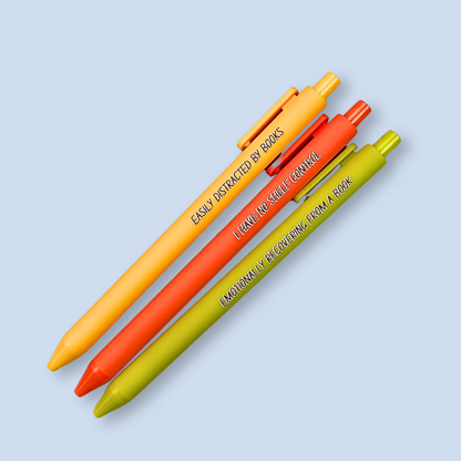 I Have No Shelf Control  - Bookish Pen Set - Gift For Book Lover