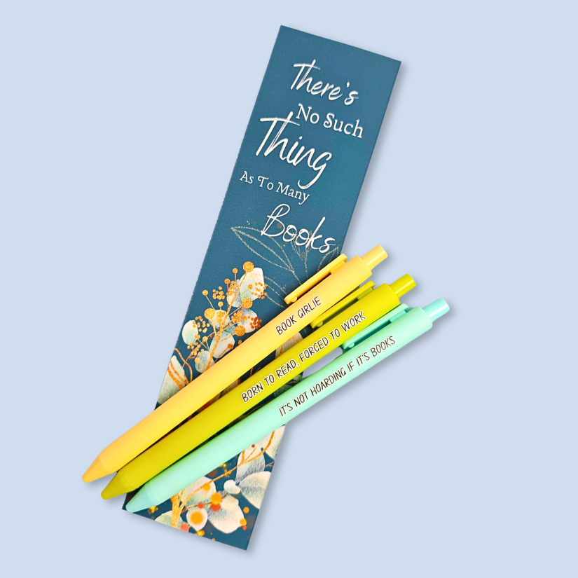 Book Lovers Pen Set - Annotations Pens - Book Girlie Gift - Booktok Born To Read Forced To Work