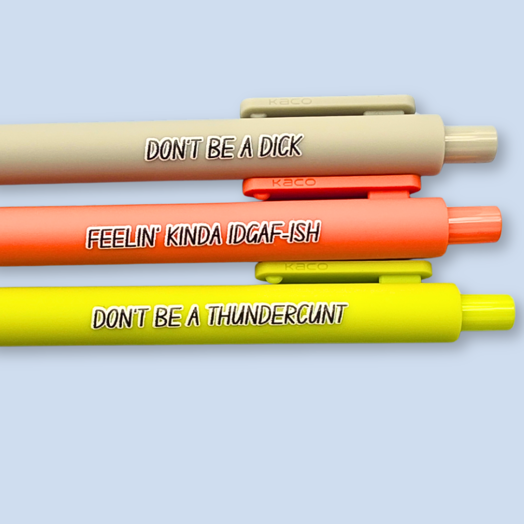 Don't Be A... Pen Set | Funny Sweary Pen | Sarcastic Stationery Gift for Adults | IDGAF Vibes | NSFW Office Supplies | Nocturne Nook Pen Set