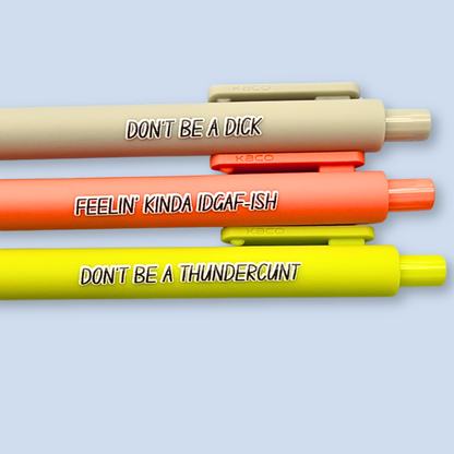 Don't Be A... Pen Set | Funny Sweary Pen | Sarcastic Stationery Gift for Adults | IDGAF Vibes | NSFW Office Supplies | Nocturne Nook Pen Set