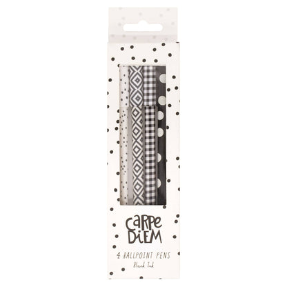 Monochrome Ball Point Pen - 4 Pack