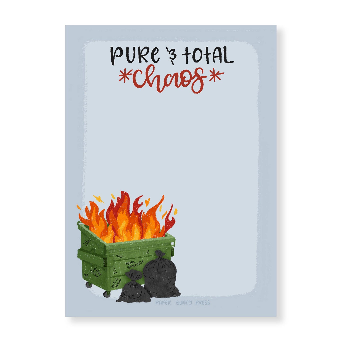 Pure & Total Chaos Funny Notepad - Perfect Stocking Stuffer