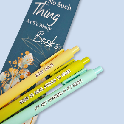 Book Lovers Pen Set - Annotations Pens - Book Girlie Gift - Booktok Born To Read Forced To Work