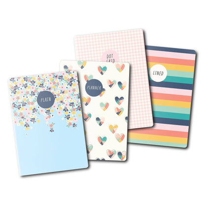 Hearts A6 4 Pack Notebooks