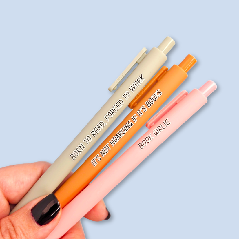 Book Lovers Pen Set - Annotations Pens - Book Girlie Gift - Booktok Born To Read Forced To Work