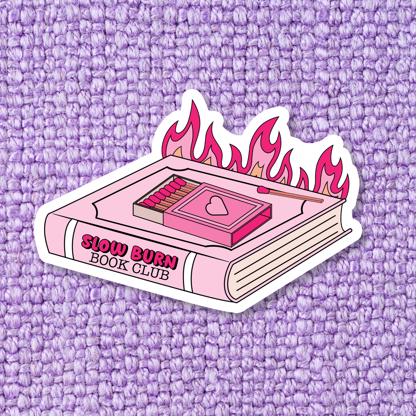 Slow Burn Bookish Smut Romance Waterproof Vinyl Sticker