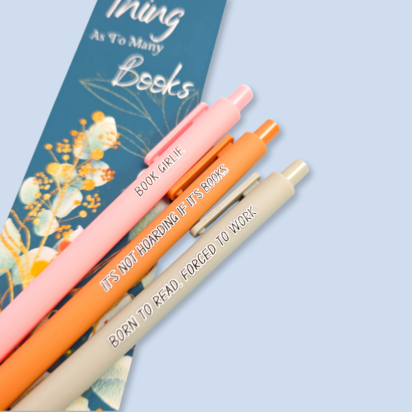 Book Lovers Pen Set - Annotations Pens - Book Girlie Gift - Booktok Born To Read Forced To Work