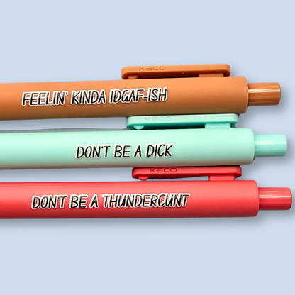 Don't Be A... Pen Set | Funny Sweary Pen | Sarcastic Stationery Gift for Adults | IDGAF Vibes | NSFW Office Supplies | Nocturne Nook Pen Set