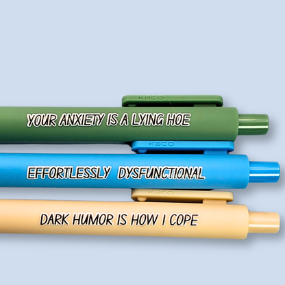 Your Anxiety is a Lying Hoe – Snarky Pen Set for the Anxiously Fabulous