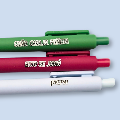 Puerto Rican Pen Set | ¡WEPA! Coño Carajo Puñeta | Funny Boricua Pens | Esto Se Jodió | Latinx Stationery Gift