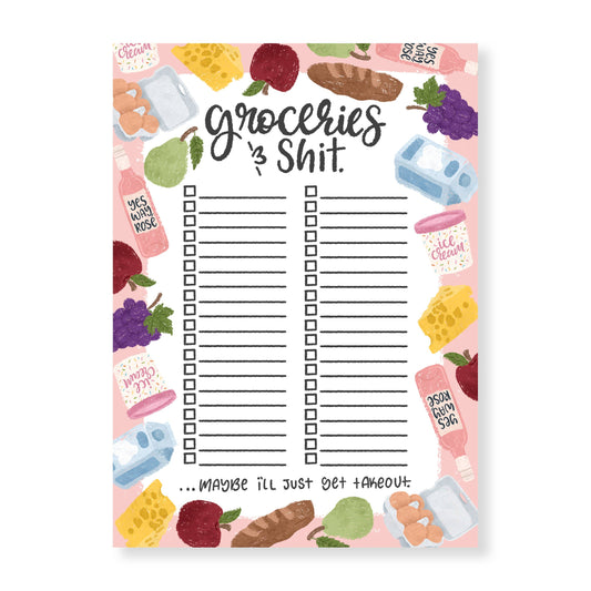 Groceries and Shit Funny Notepad