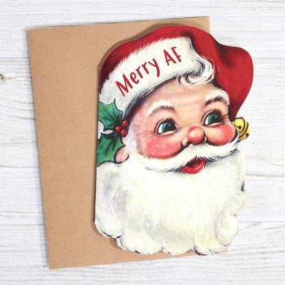 Merry AF - Funny Santa Christmas Card