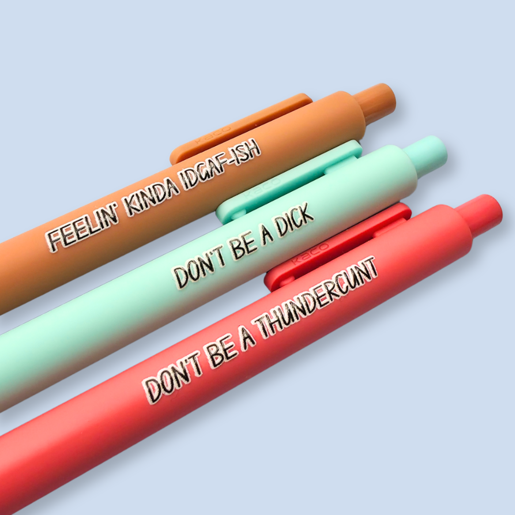 Don't Be A... Pen Set | Funny Sweary Pen | Sarcastic Stationery Gift for Adults | IDGAF Vibes | NSFW Office Supplies | Nocturne Nook Pen Set