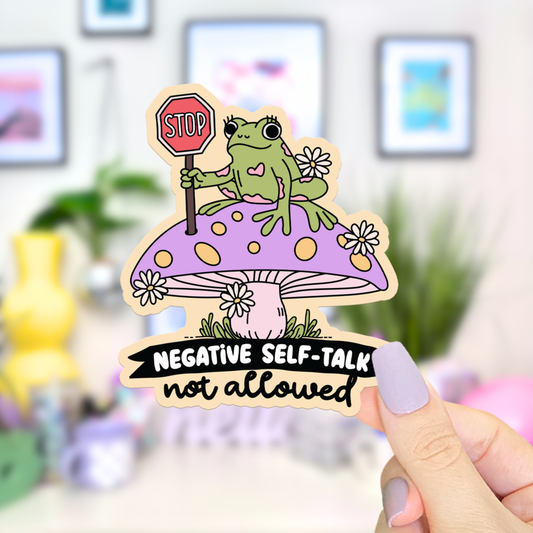 Frog Self Love Mental Health Waterproof Vinyl Sticker