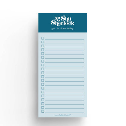 No Shit Sherlock Get It Done Today Notepad – Sarcastic To-Do List | 3.5" x 8.5" | 50 Sheets by Studio Inktvis