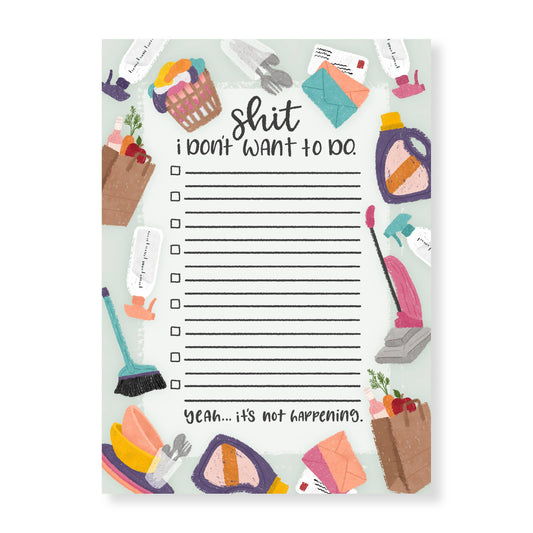 Shit I Don't Want to do Funny Notepad - Stocking Stuffer