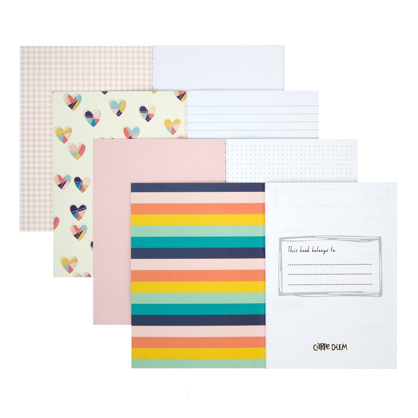 Hearts A6 4 Pack Notebooks