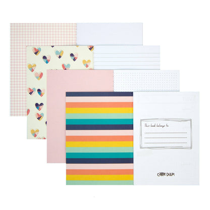Hearts A6 4 Pack Notebooks