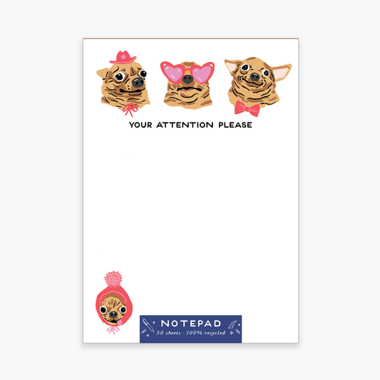 Your Attention Please Notepad – Cute & Quirky Derpy Dogs To-Do List | 6" x 4" | 50 Sheets by Party of One