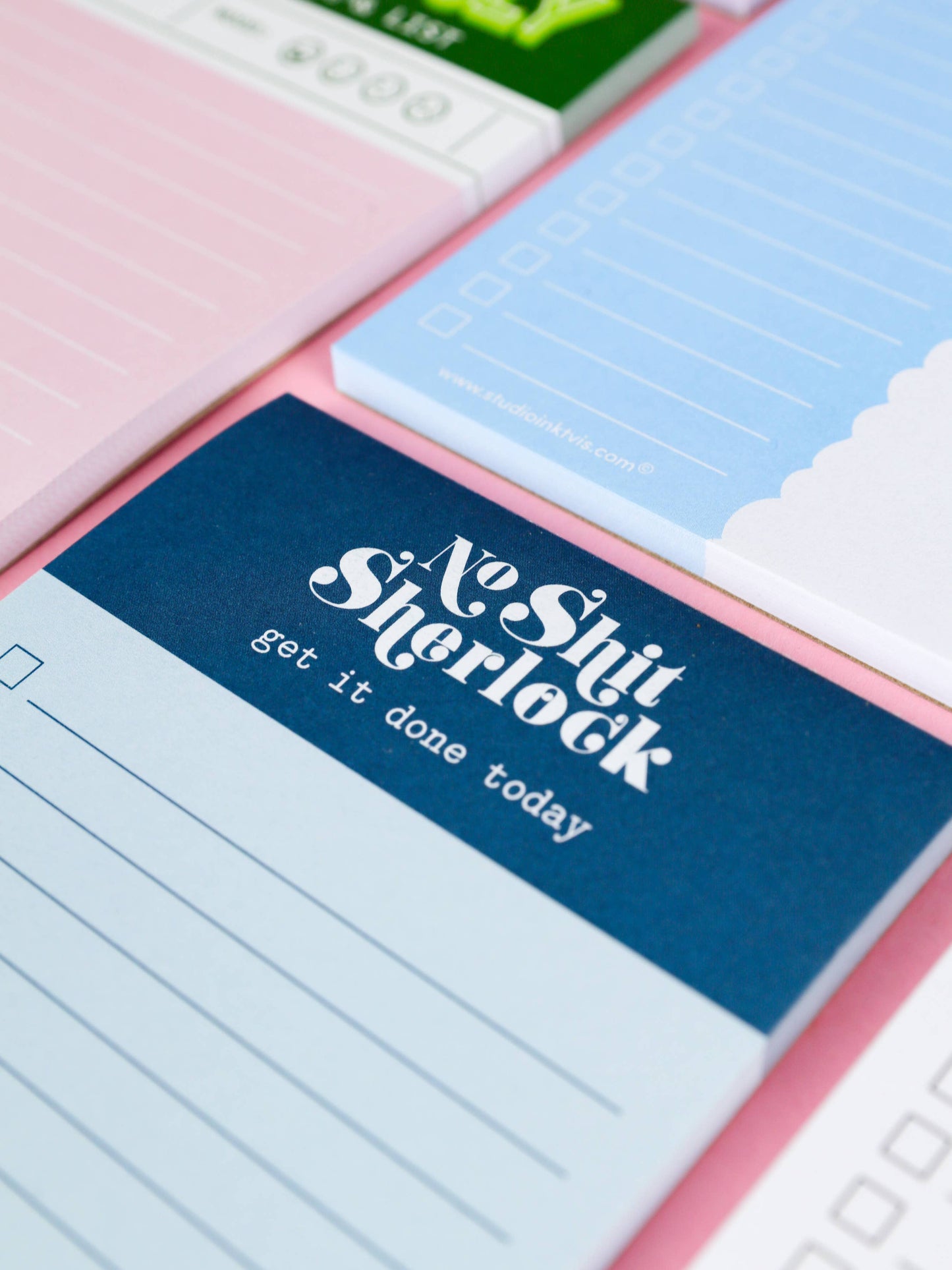No Shit Sherlock Get It Done Today Notepad – Sarcastic To-Do List | 3.5" x 8.5" | 50 Sheets by Studio Inktvis
