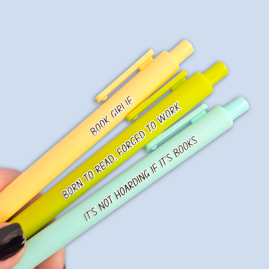 Book Lovers Pen Set - Annotations Pens - Book Girlie Gift - Booktok Born To Read Forced To Work
