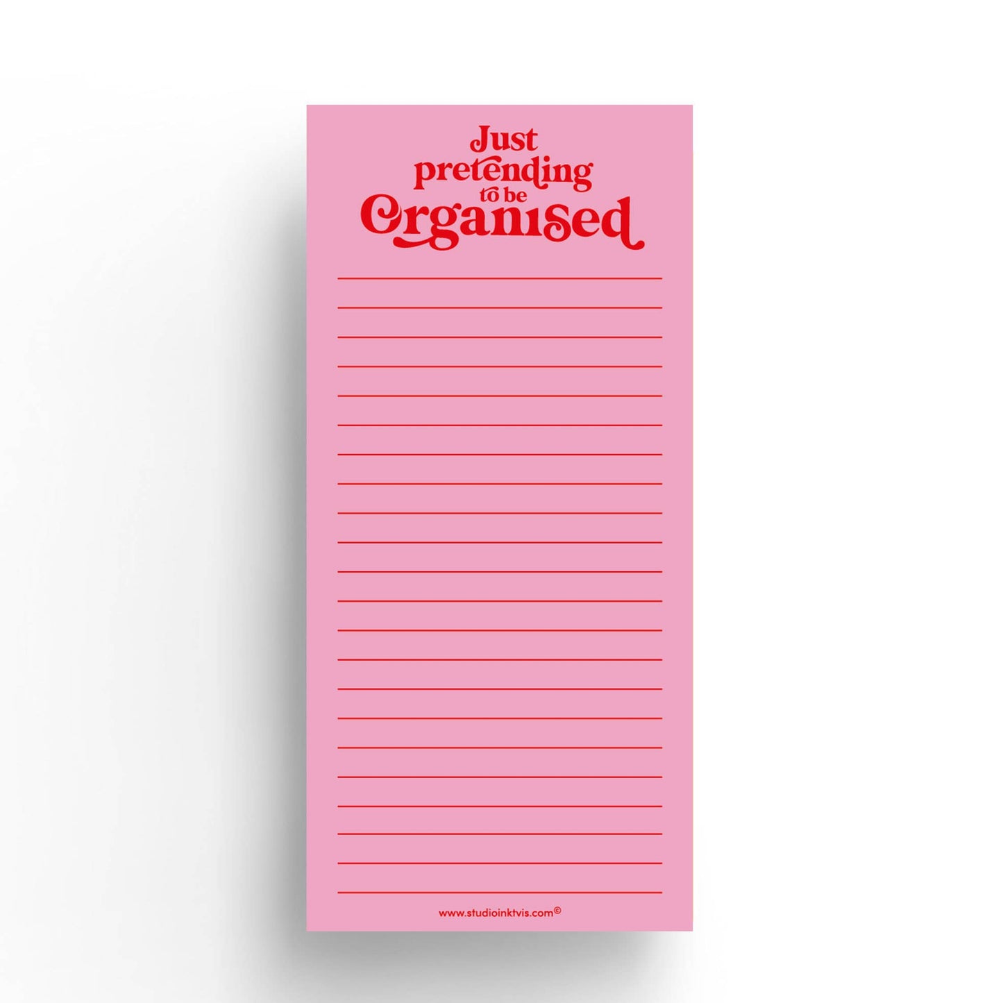 Just Pretending to Be Organized Notepad – Funny Daily To-Do List | 3.5" x 8.5" | 50 Sheets by Studio Inktvis