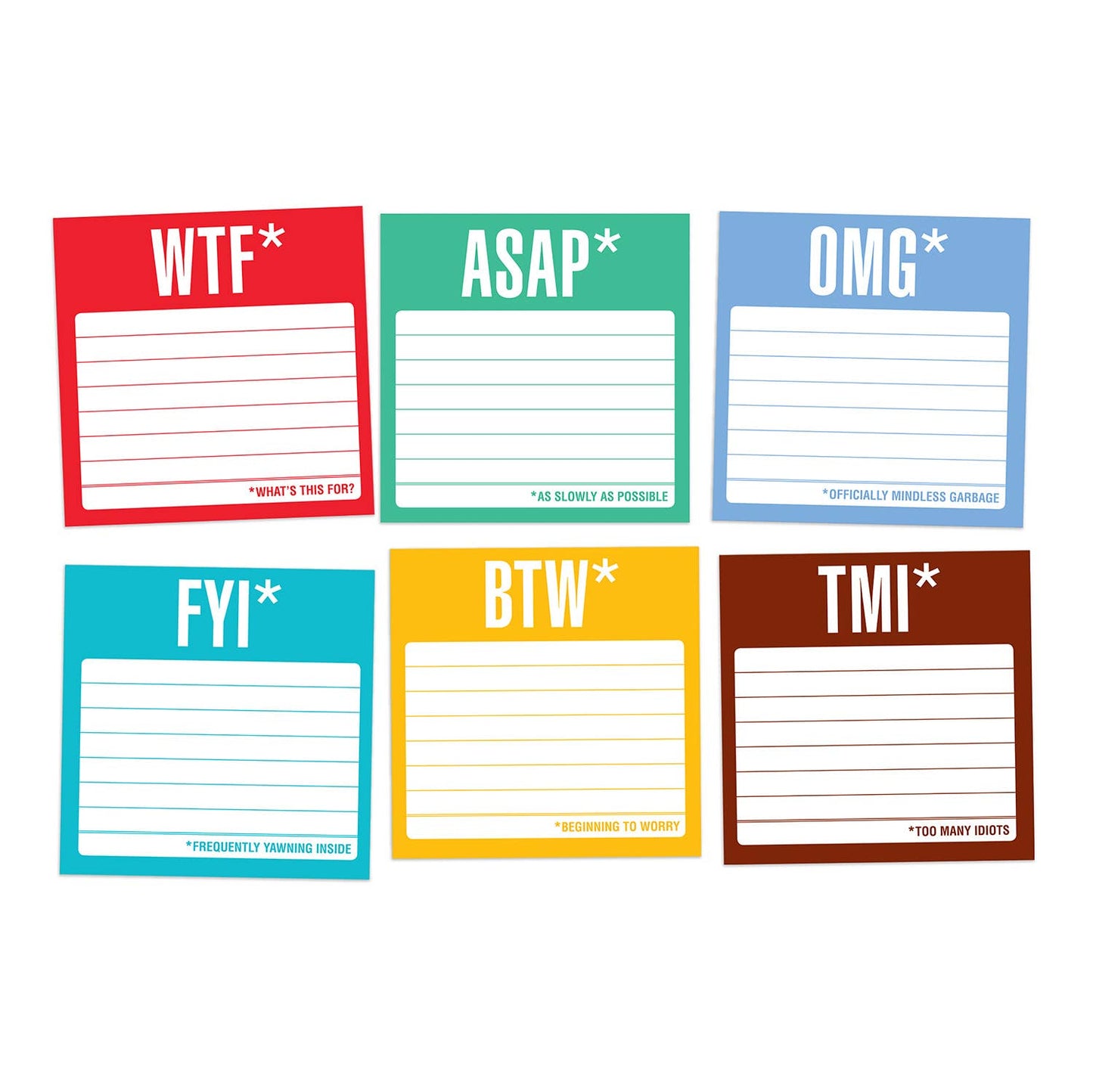 Honest Acronyms Sticky Note Packet