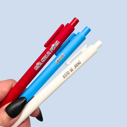 Puerto Rican Pen Set | ¡WEPA! Coño Carajo Puñeta | Funny Boricua Pens | Esto Se Jodió | Latinx Stationery Gift