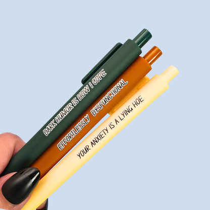 Your Anxiety is a Lying Hoe – Snarky Pen Set for the Anxiously Fabulous