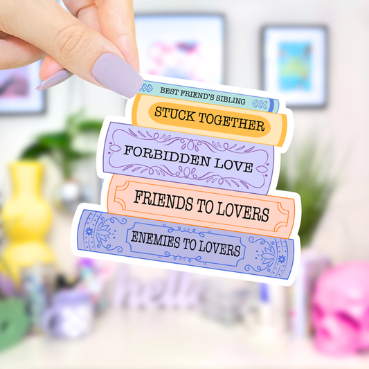 Romance Book Tropes Waterproof Vinyl Sticker