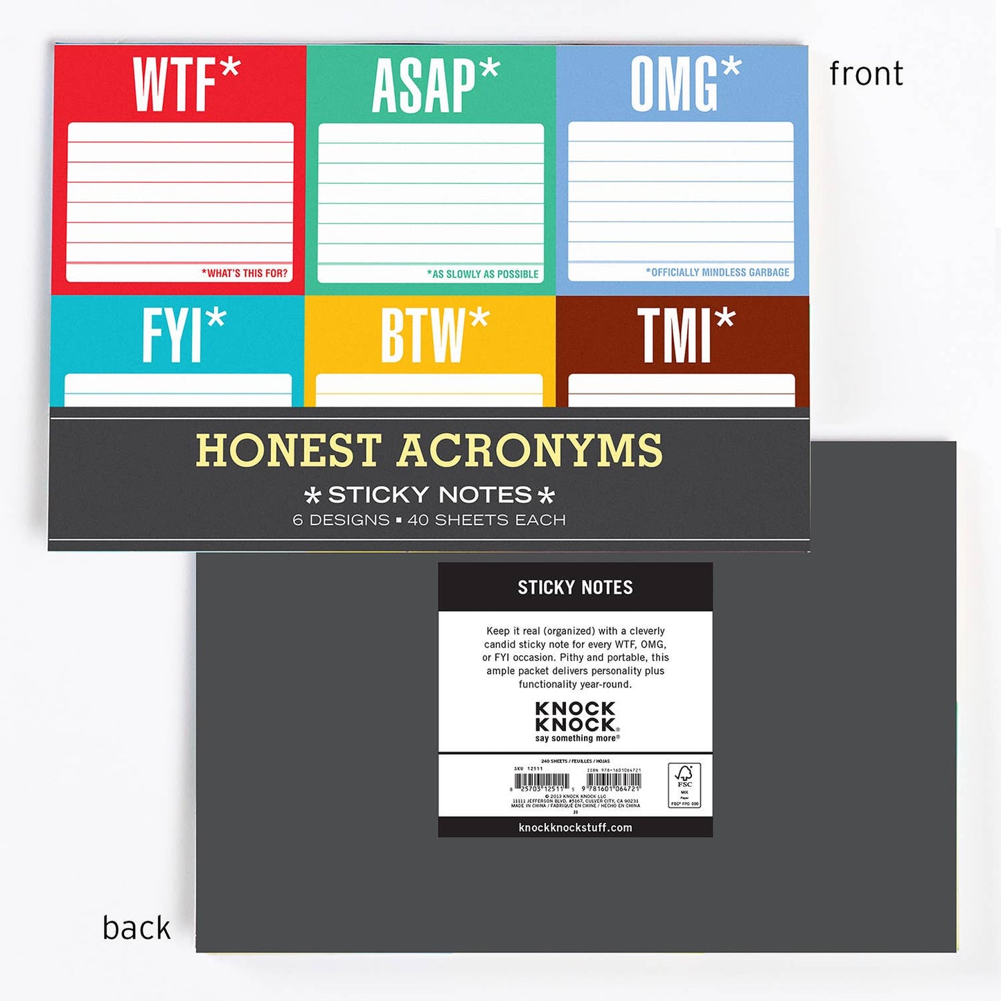 Honest Acronyms Sticky Note Packet