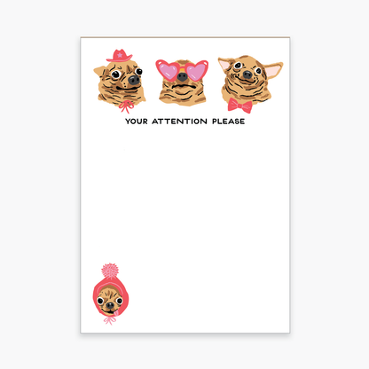 Your Attention Please Notepad – Cute & Quirky Derpy Dogs To-Do List | 6" x 4" | 50 Sheets by Party of One