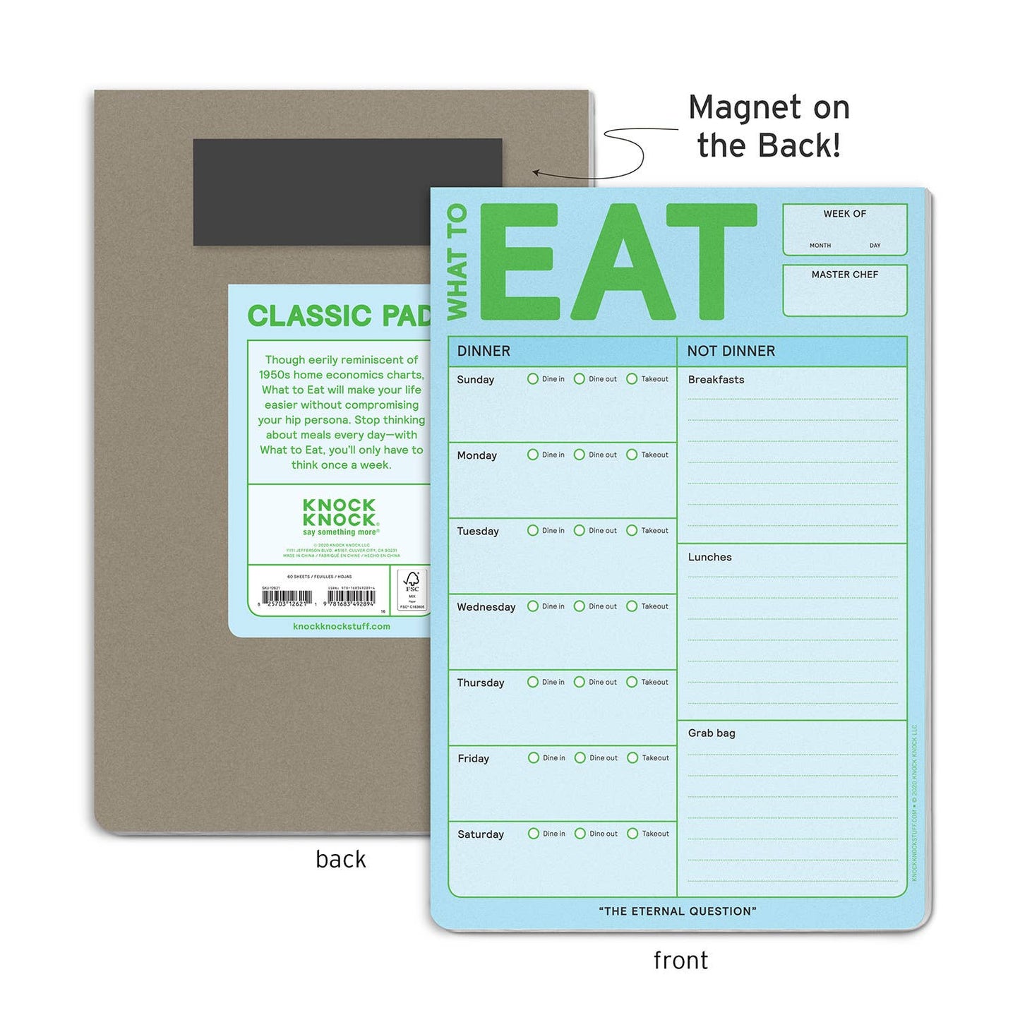 What to Eat Pad with Magnet (Pastel Version)