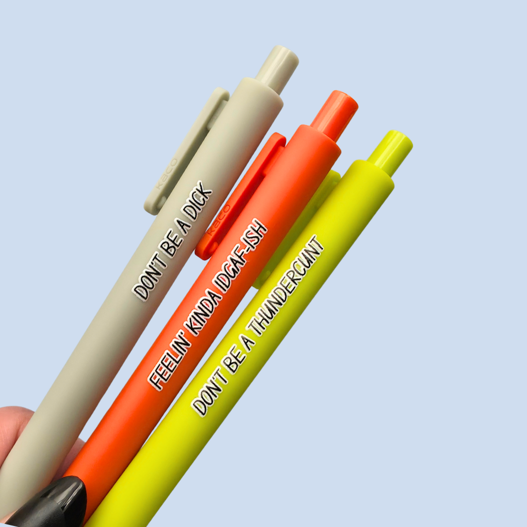 Don't Be A... Pen Set | Funny Sweary Pen | Sarcastic Stationery Gift for Adults | IDGAF Vibes | NSFW Office Supplies | Nocturne Nook Pen Set