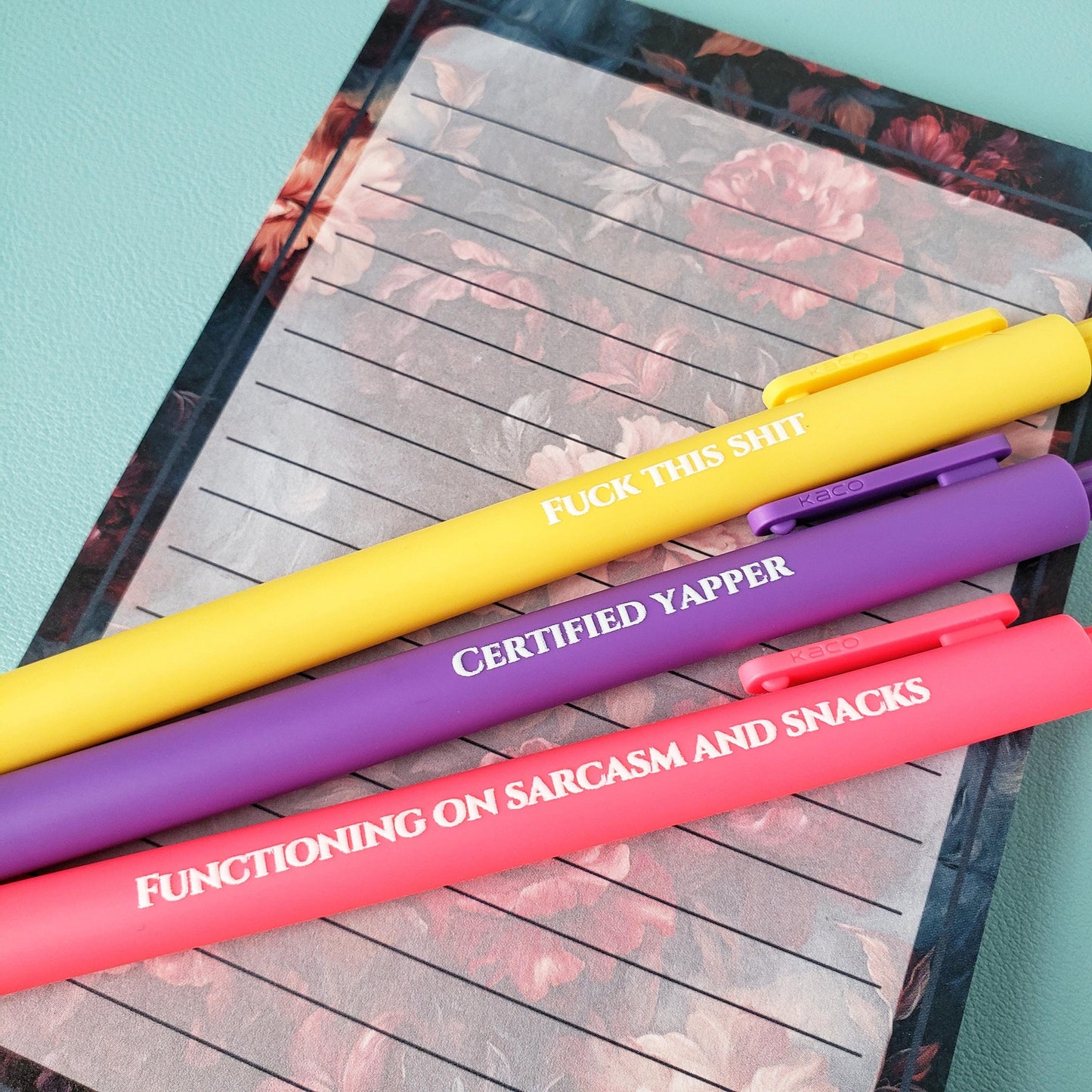 Funny Pen Set for Adults | Snarky Sayings on Color Ink Pens | Gift for Besties Certified Yapper