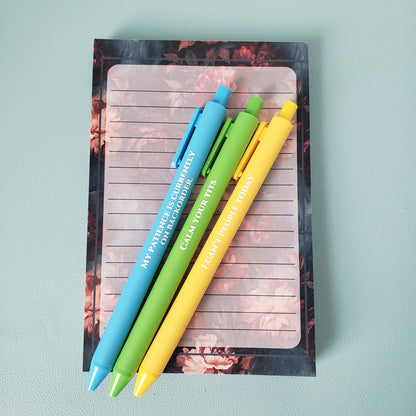 Snarky Pen Set - Funny Office Pens - Calm Your Tits - Sarcastic Gift for Coworkers - Gift for Besties