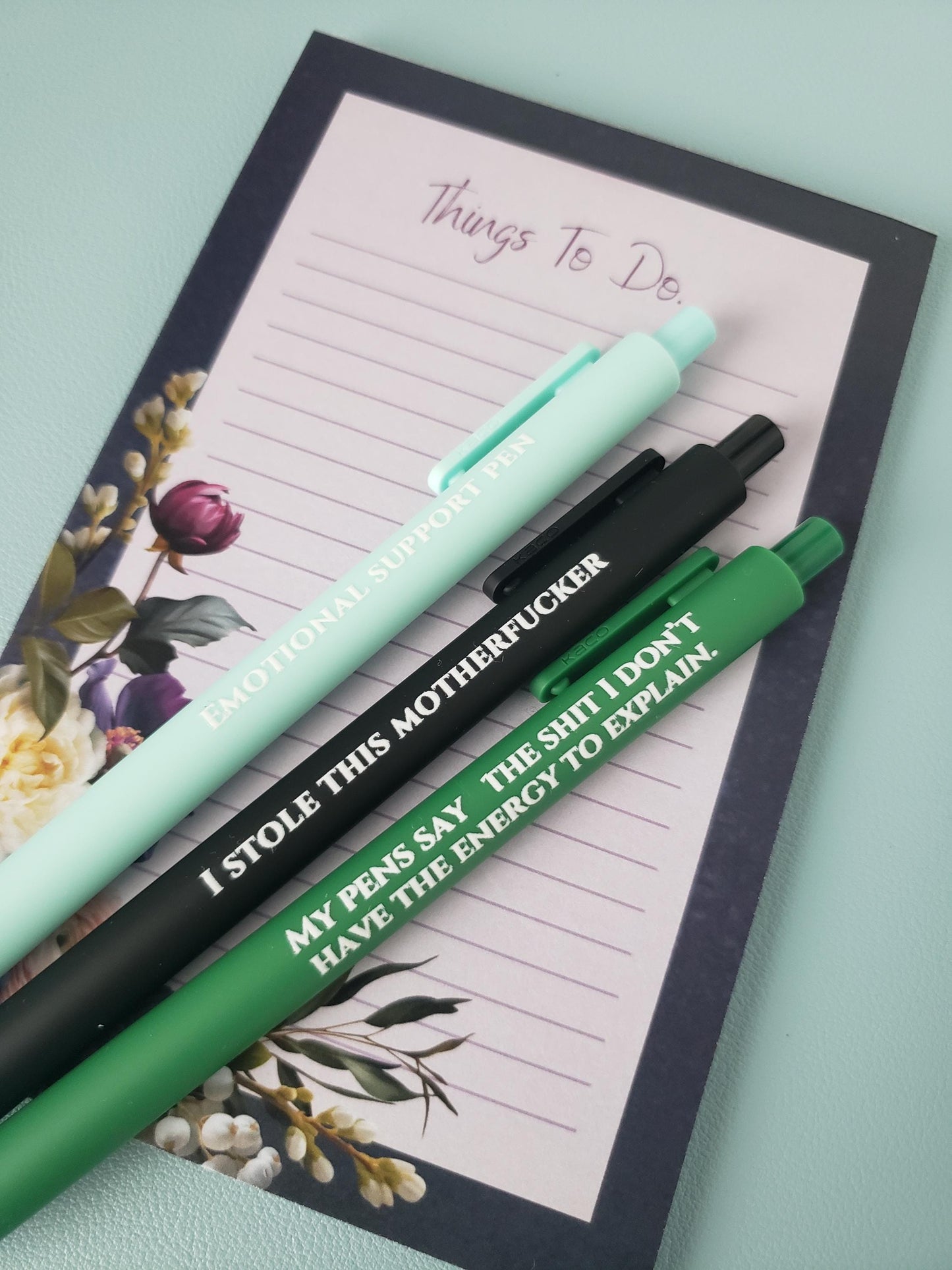 Pen Collector Snarky Pen Set – “Emotional Support Pen,”  – Funny Gift for Pen Addicts - White Elephant Gift