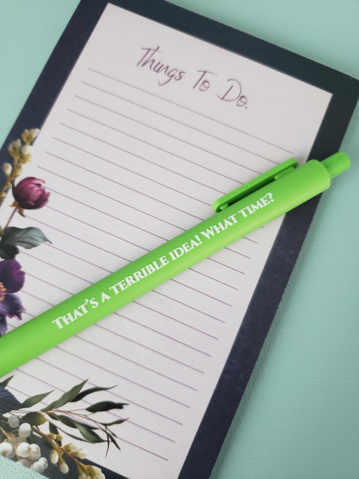 Snarky Pen Set | Funny Gel Pens for Adults | “Terrible Idea”, “Hello Darkness” | Sarcastic Office Supplies, Gift for Coworker