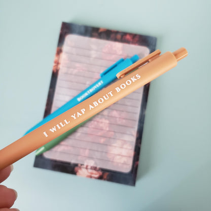 Book Lover Pens with Sayings | Color Ink Pens + Reusable Bookmark - Gift For Bestie - Booktok Booktrovert
