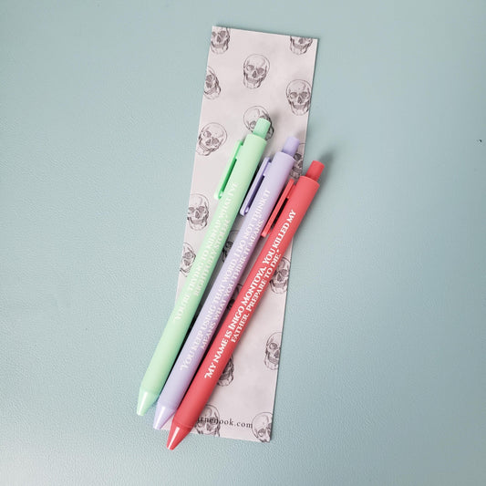 Princess Bride Pen Set – Quotes for Book Lovers & Movie Fans | Bookish Gift | Funny Pen Set