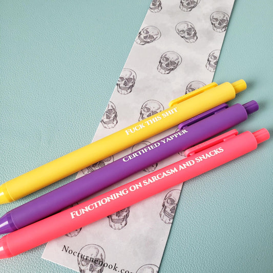 Funny Pen Set for Adults | Snarky Sayings on Color Ink Pens | Gift for Besties Certified Yapper