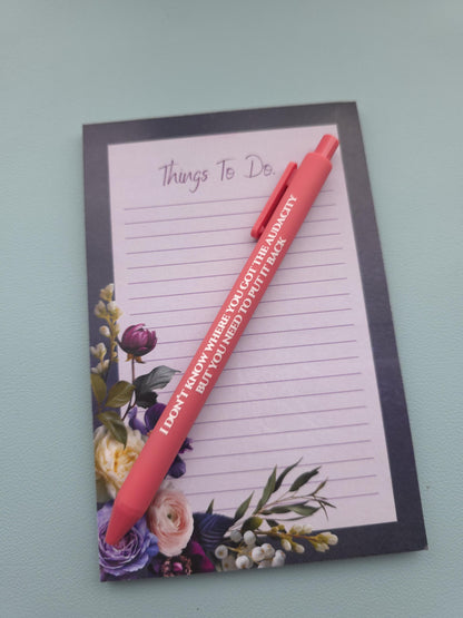 Snarky Adult Humor Pen Set | 3 Sarcastic Pens with Color Ink - Gift For Bestie Apparently I'm Dramatic