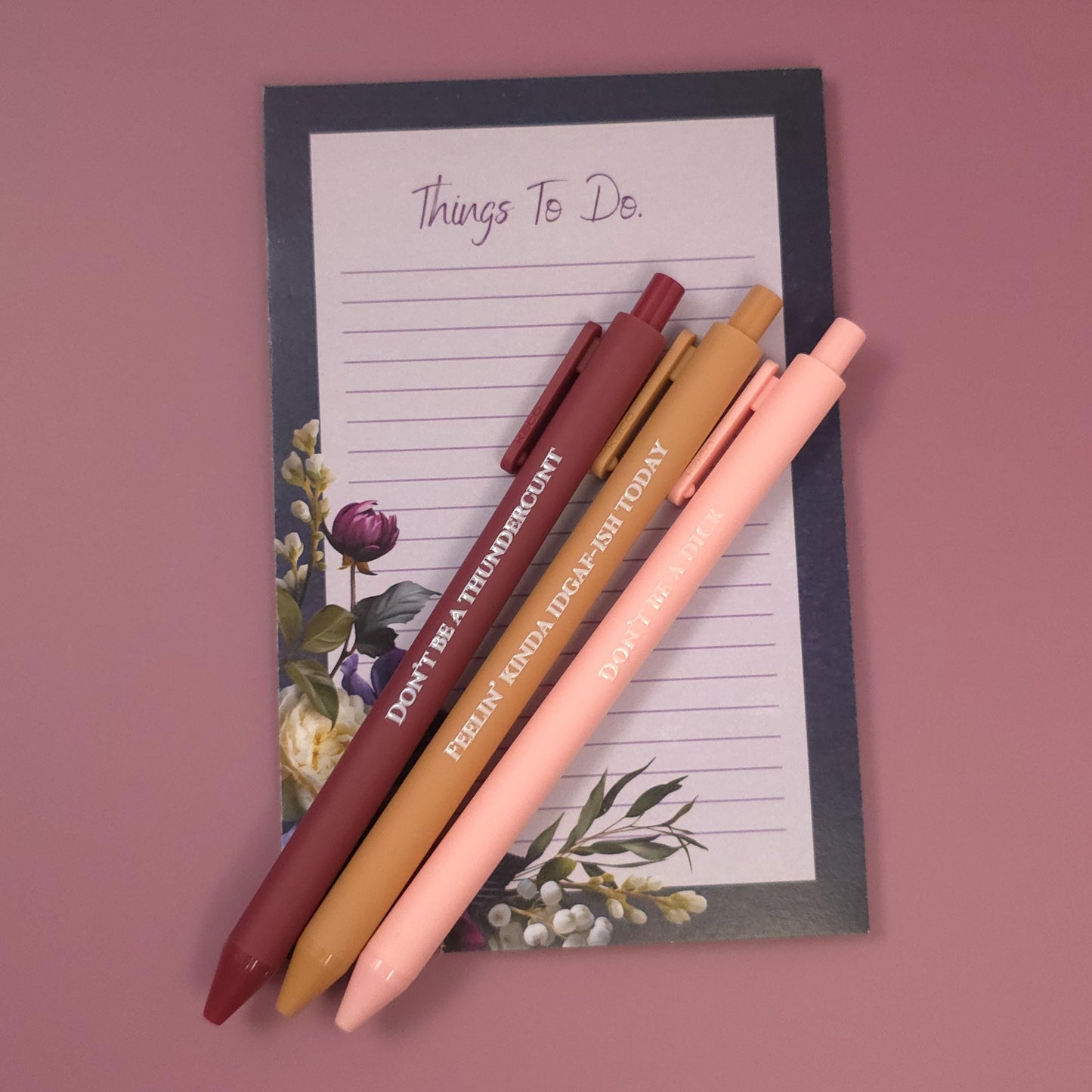 Don't Be A... Pen Set | Funny Sweary Pen | Sarcastic Stationery Gift for Adults | IDGAF Vibes | NSFW Office Supplies | Nocturne Nook Pen Set